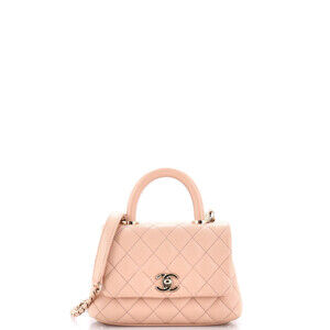 Chanel Extra Mini Coco Top Handle Bag Quilted Caviar